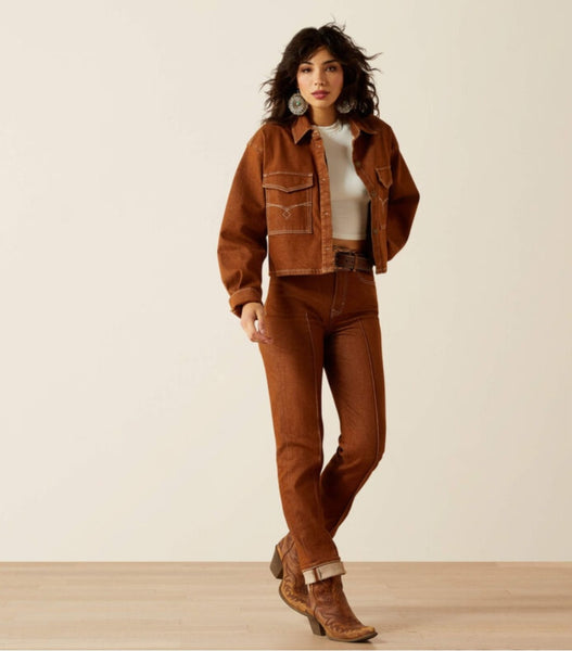 Ariat Ultra High Rise Relaxed Straight Leg Jean in Pecan Brown #6326