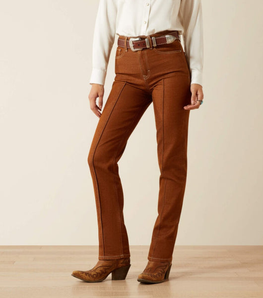Ariat Ultra High Rise Relaxed Straight Leg Jean in Pecan Brown #6326