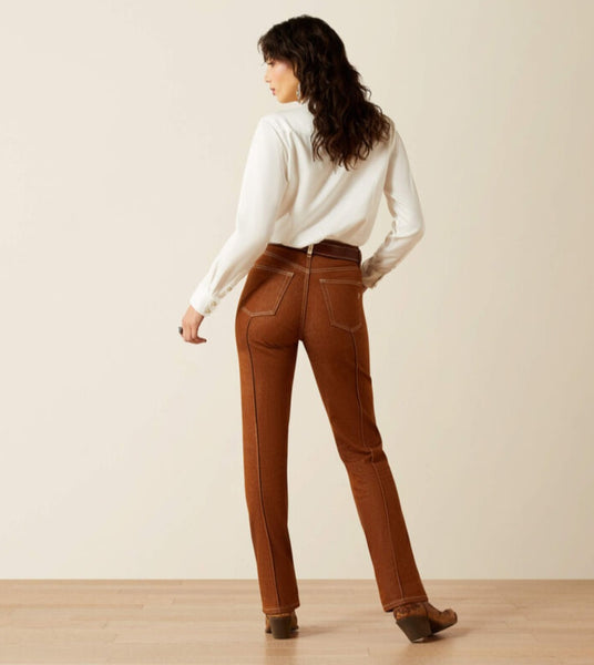 Ariat Ultra High Rise Relaxed Straight Leg Jean in Pecan Brown #6326