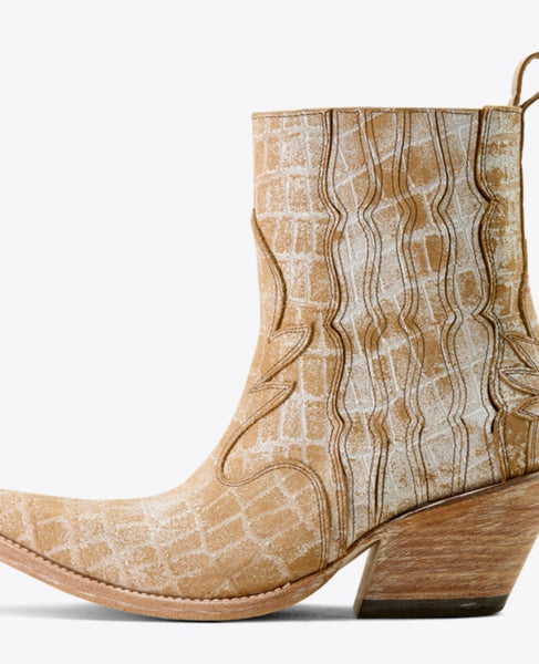 Ariat Jade Distressed Crema Croc Print Boot #6327