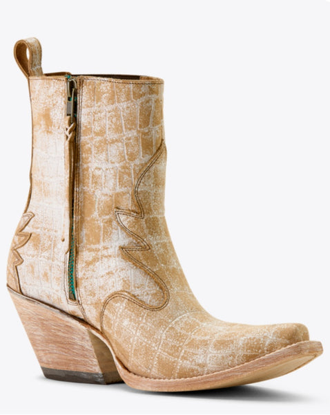 Ariat Jade Distressed Crema Croc Print Boot #6327