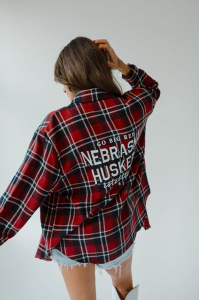 Nebraska Huskers Plaid Flannel #6340