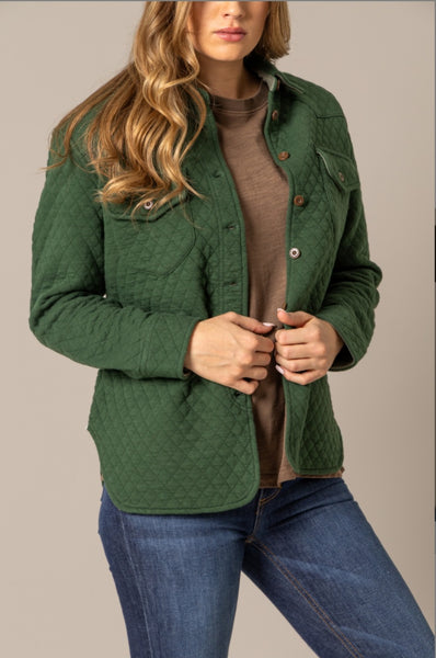 Kimes Ranch Susie Quilted Shirt Jacket in Forest #6365