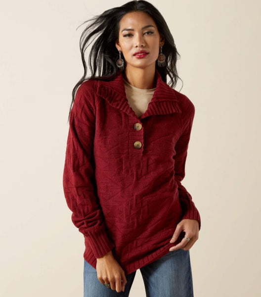 Ariat Ornate Pullover Sweater in Cabernet #6382