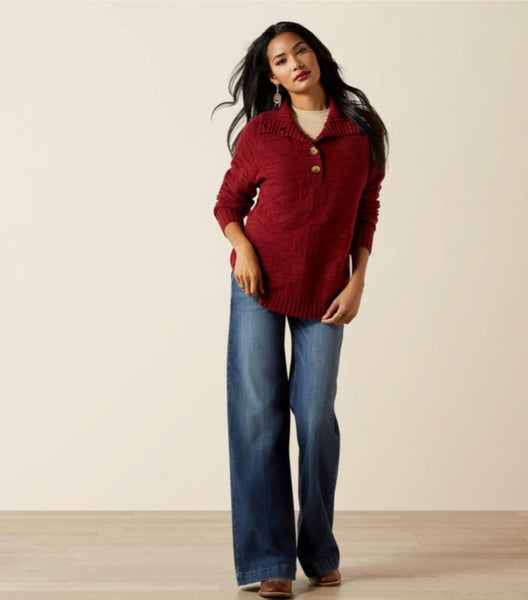Ariat Ornate Pullover Sweater in Cabernet #6382