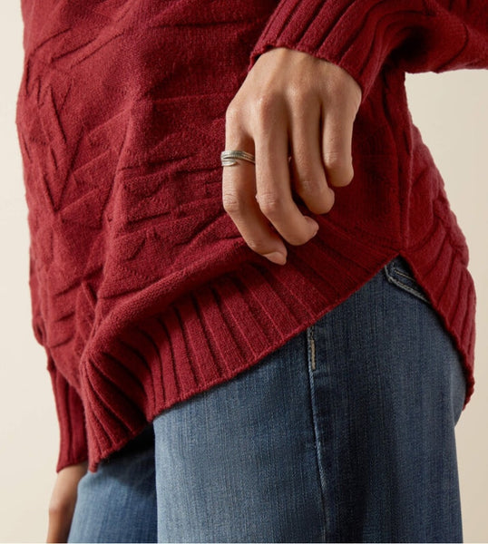 Ariat Ornate Pullover Sweater in Cabernet #6382