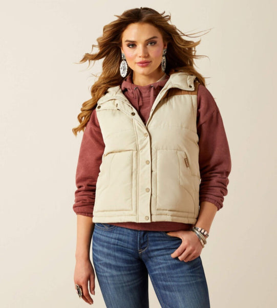 Ariat Frontier Puffer Vest in Oyster Grey #6390