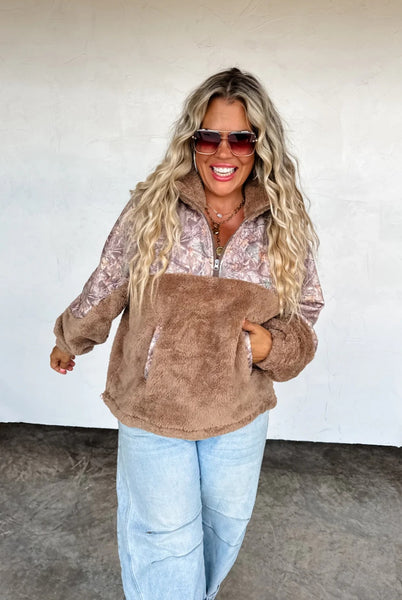 Camo Sherpa Pullover #6406