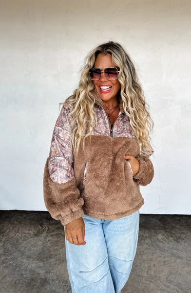 Camo Sherpa Pullover #6406