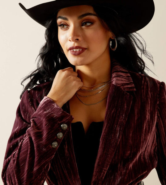 Ariat Aura Velvet Blazer in Port Royale #6417