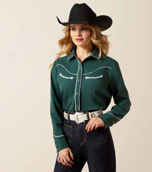 Ariat Mirrorball Pearl Snap Shirt in Pine Grove #6424