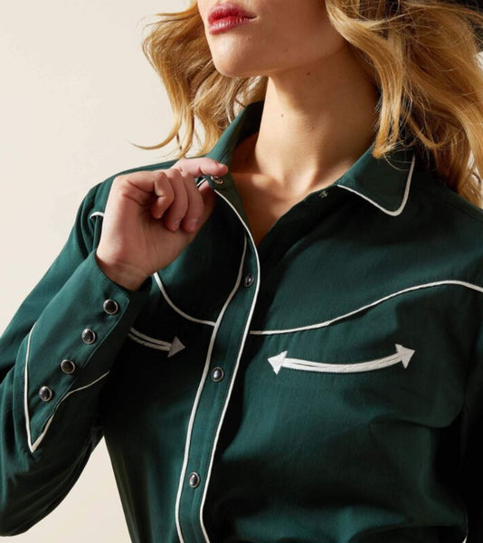 Ariat Mirrorball Pearl Snap Shirt in Pine Grove #6424