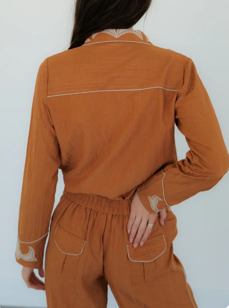 Retro Ranch Apricot Applique Top #6439