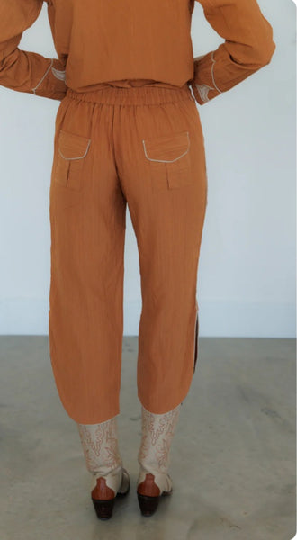 Retro Ranch Apricot Applique Pants #6440