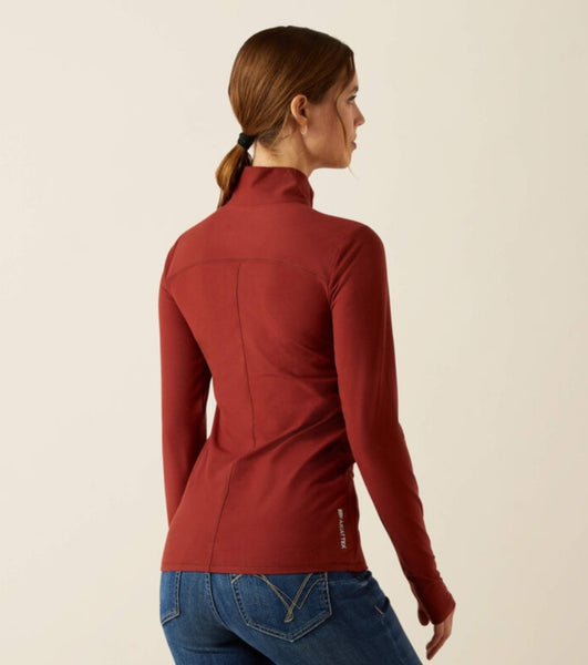Ariat Lowell 1/4 Zip Baselayer in Madder Brown #6474