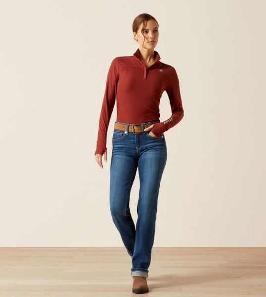 Ariat Lowell 1/4 Zip Baselayer in Madder Brown #6474
