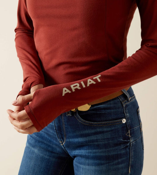 Ariat Lowell 1/4 Zip Baselayer in Madder Brown #6474