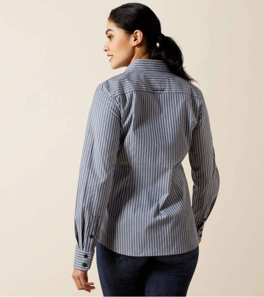 Ariat Kirby Button Up in Dress Blue Stripe #6492