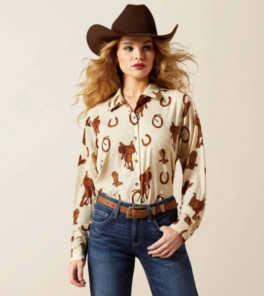 Ariat Homestyle Shirt Rodeo Spur Print #6516