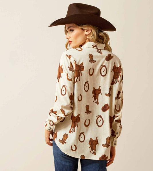 Ariat Homestyle Shirt Rodeo Spur Print #6516