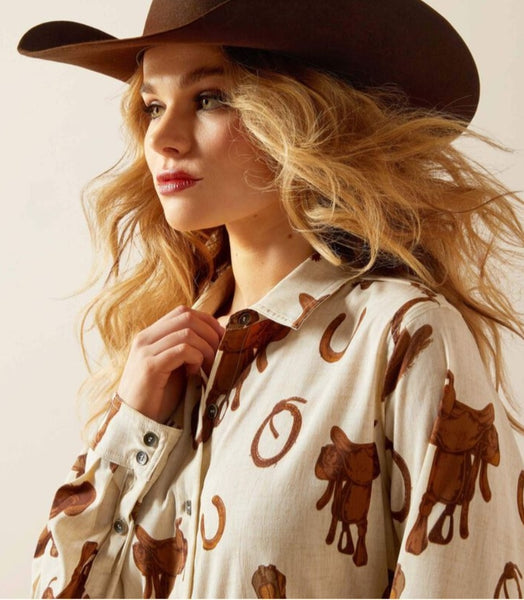 Ariat Homestyle Shirt Rodeo Spur Print #6516