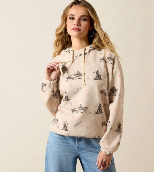 Ariat Essential Hoodie Oatmeal Heather Rodeo #6540