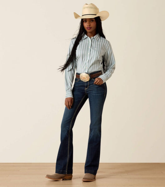 Ariat Kirby Pro Shirt in Green Bay Stripe #6544