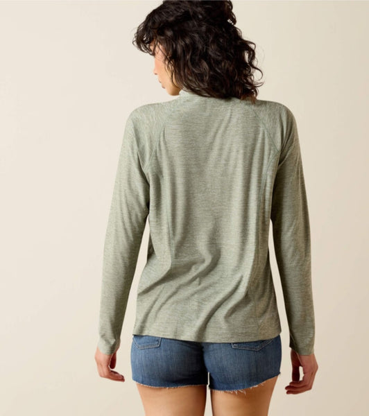 Ariat Laguna 1/4 Zip Top in Sea Spray Heather #6580