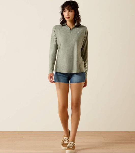 Ariat Laguna 1/4 Zip Top in Sea Spray Heather #6580