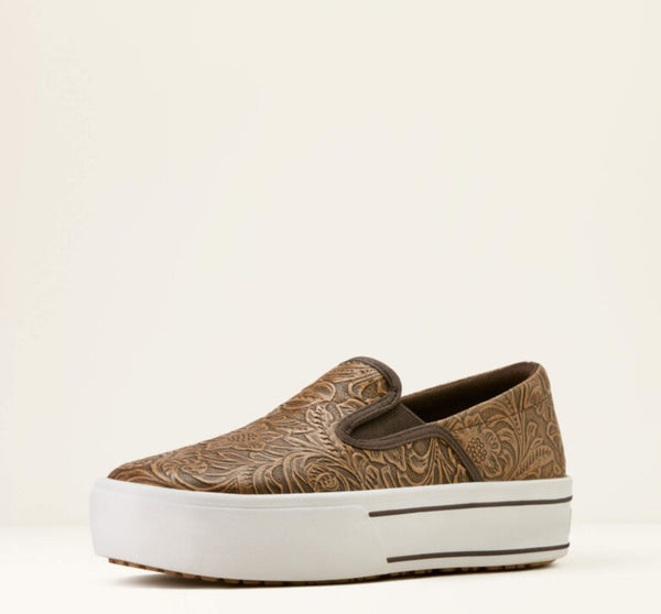 Ariat Skylar Slip On in Brown Floral Emboss #6657