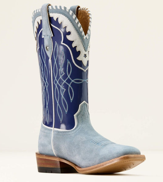 Ariat Riata Baby Blue Jean Suede/Sin City Boot #6691