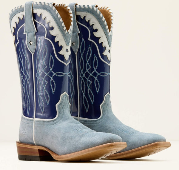 Ariat Riata Baby Blue Jean Suede/Sin City Boot #6691