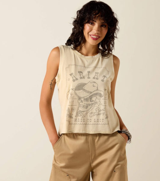 Ariat Wanted Skull Cowboy Tank #6704