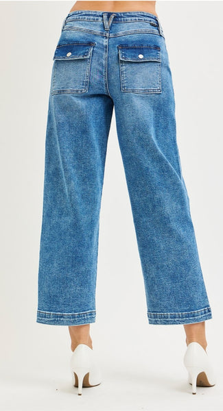 Risen Relaxed Front Seam Crops #6783