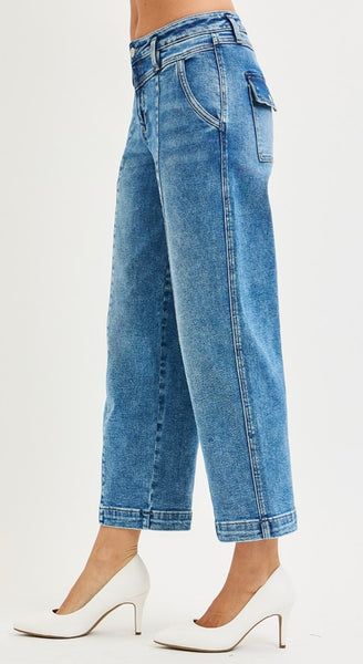 Risen Relaxed Front Seam Crops #6783