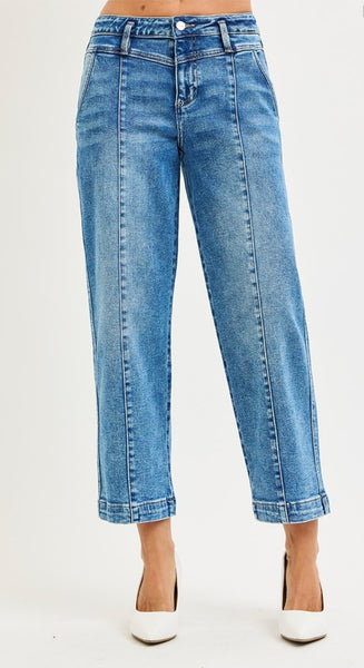 Risen Relaxed Front Seam Crops #6783