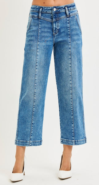 Risen Relaxed Front Seam Crops #6783