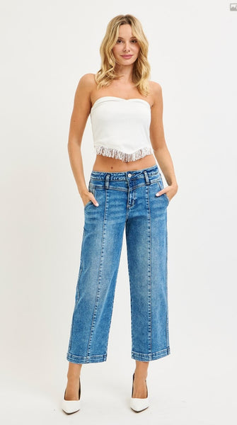Risen Relaxed Front Seam Crops #6783