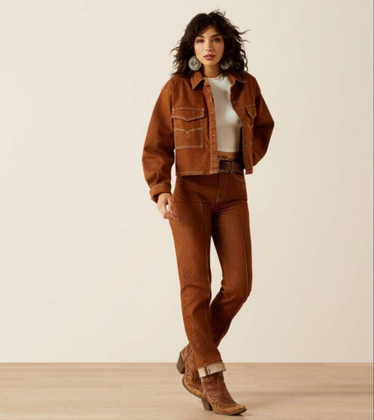 Ariat Ultra High Rise Relaxed Straight Jean in Pecan Brown #6326