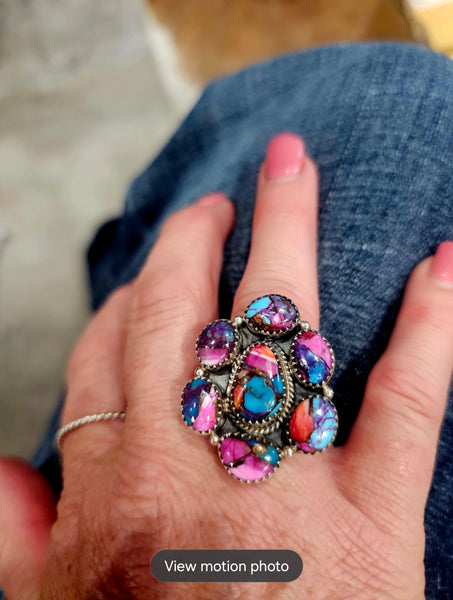Pink Dhalia Adjustable Rings #5627