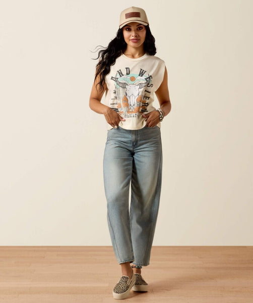 Ariat Steer Skull Landscape Tank #6795