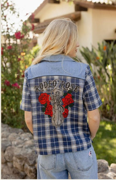 Rodeo Quincy Blue Bonnet Rodeo Blouse #6829