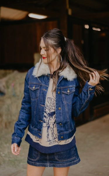 Rodeo Quincy God Bless The Horse Denim Jacket #6855