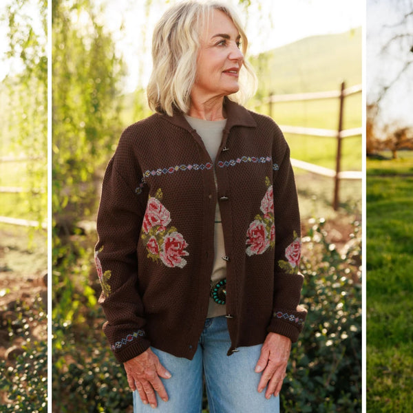 Rodeo Quincy Nana's Rose Garden Sweater Cardi #6895