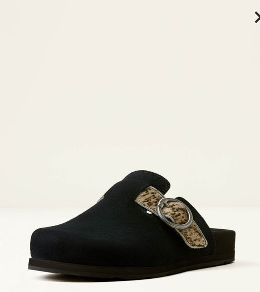Ariat Country Mule in Black Suede/Brindle Hair On #6819
