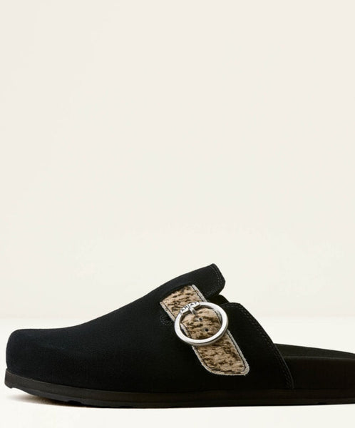Ariat Country Mule in Black Suede/Brindle Hair On #6819