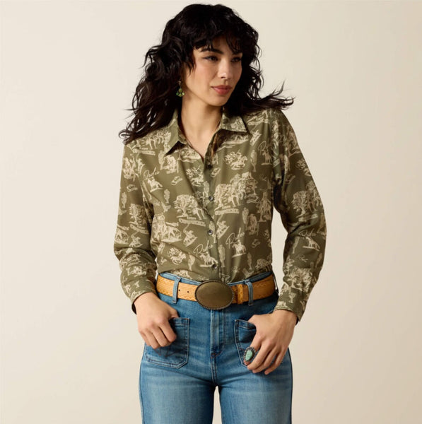 Ariat Homestyle Shirt in Moss Green #6847