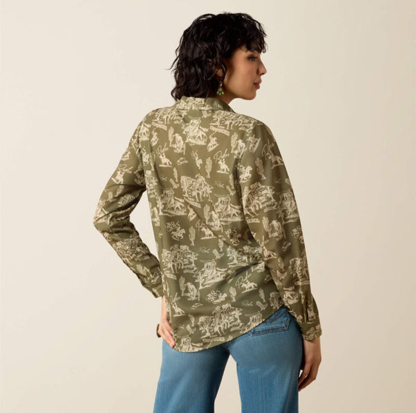 Ariat Homestyle Shirt in Moss Green #6847