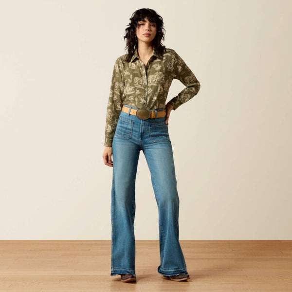 Ariat Homestyle Shirt in Moss Green #6847