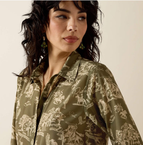 Ariat Homestyle Shirt in Moss Green #6847